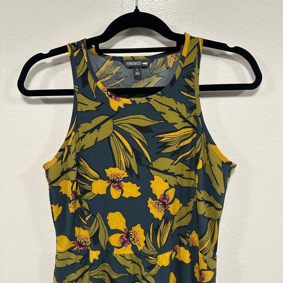 Toad&Co Sunkissed Dress in midnight Blue and Yellow Floral Size small - Picture 7 of 12